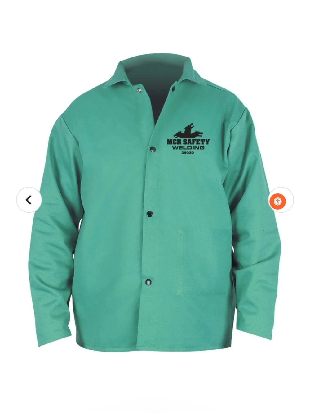 NWT MCR Safety Welding Gear 39030 Lightweight Cotton Welding Jacket, Green,